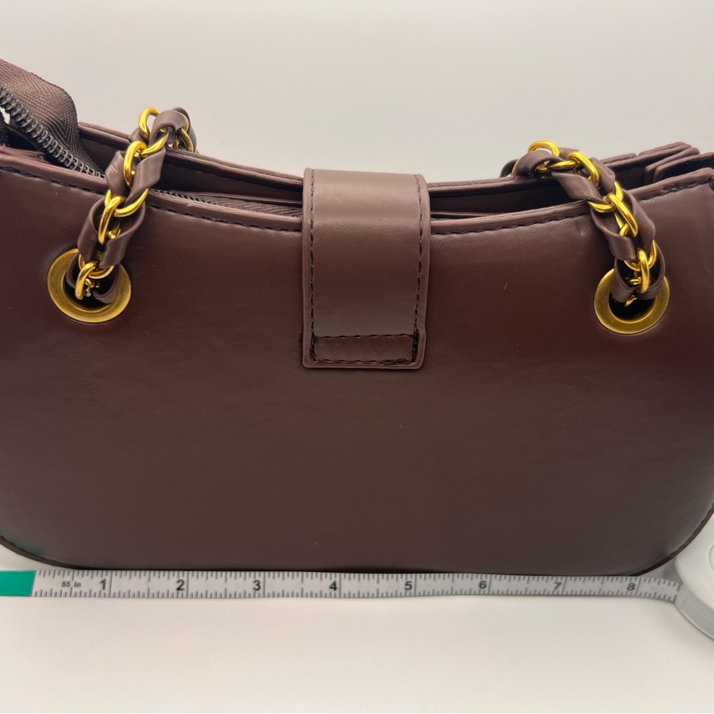 Brown and Cream Quilted Women's Bag - Picture 3 of 4